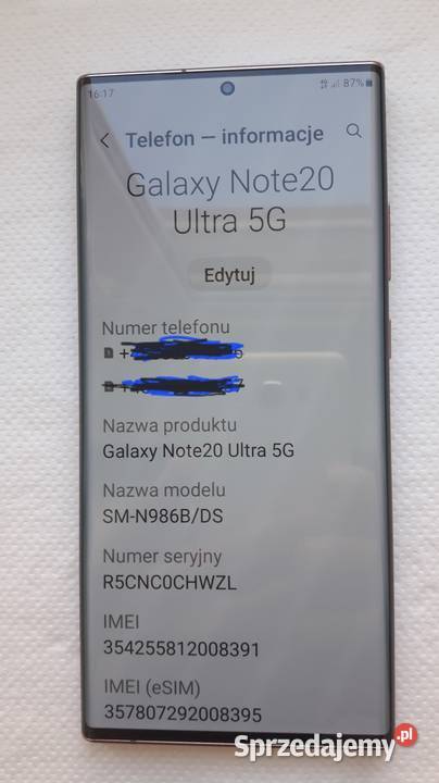 Galaxy Note 20 Ultra 5g Jawor