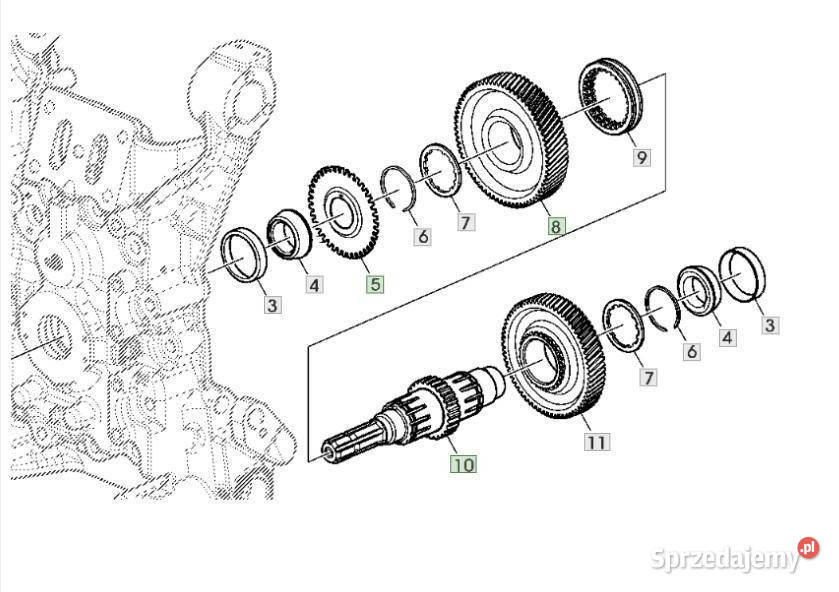 John Deere 5065M 5070M 5080M wałek pośredni Jastrzębniki sprzedam
