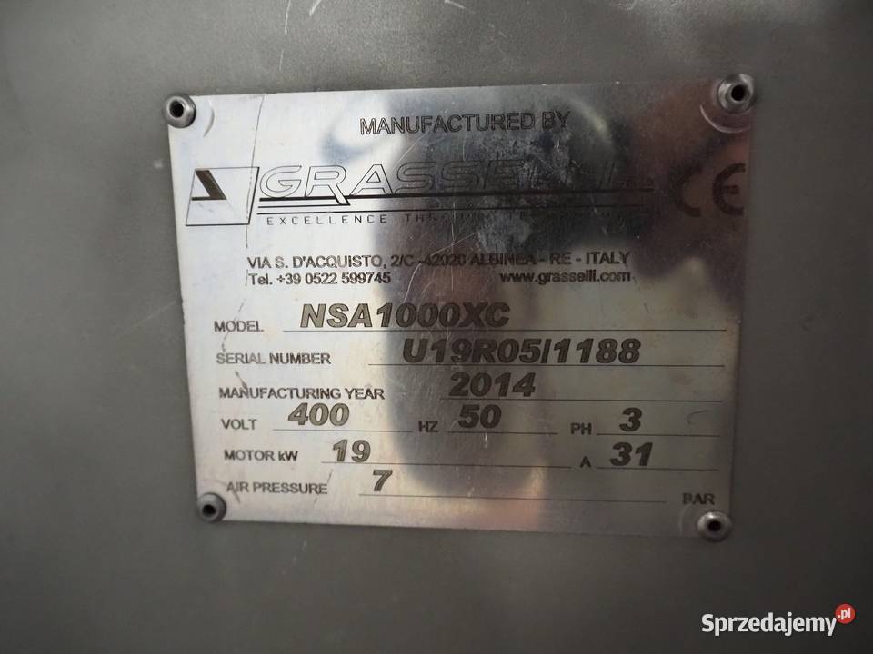 GRASSELLI NSA1000XC Automatyczna krajalnica Produkcja wielkopolskie Krotoszyn