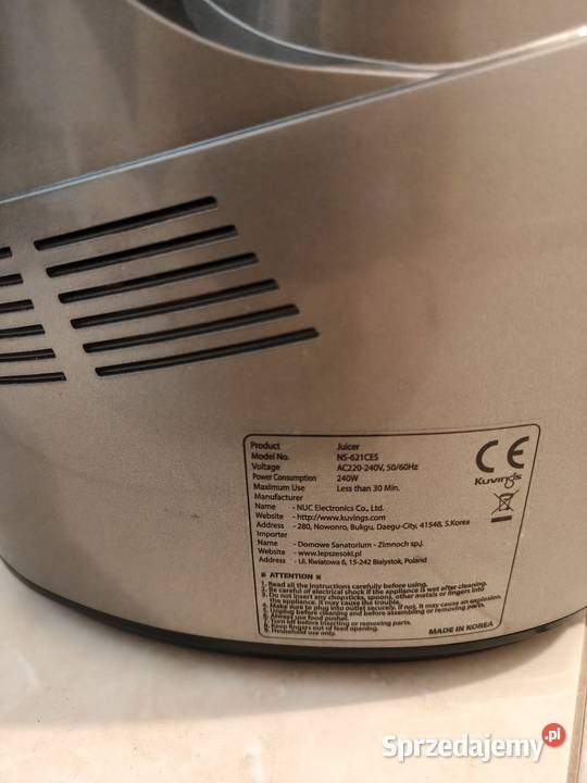 Wyciskarka wolnoobrotowa Kuvings NS621 CES Warszawa