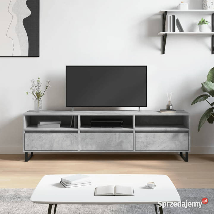 Szafka pod TV szarość betonu 150x30x445 WM831304 Warszawa