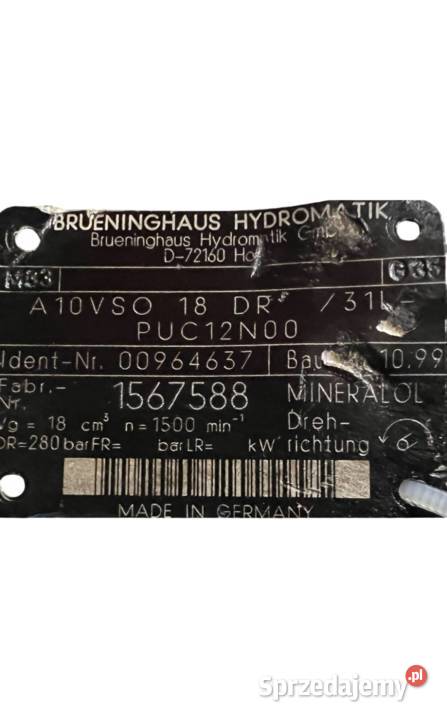 Brueninghaus A10VSO 18 DR 31LPUC12N00 00964637 Poznań sprzedam