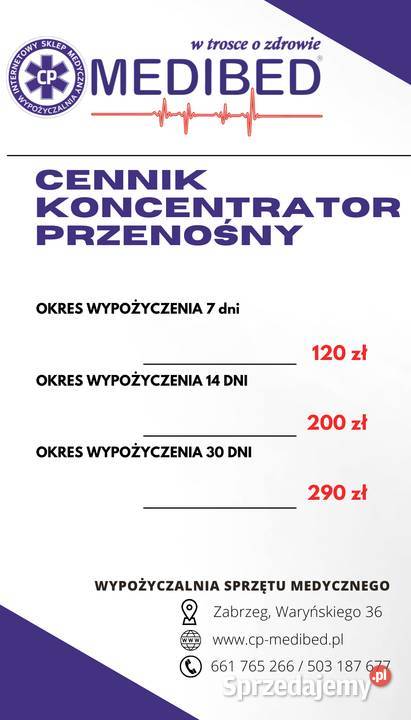 Przenośny koncentrator tlenu śląsk Tychy Bielsko-Biała