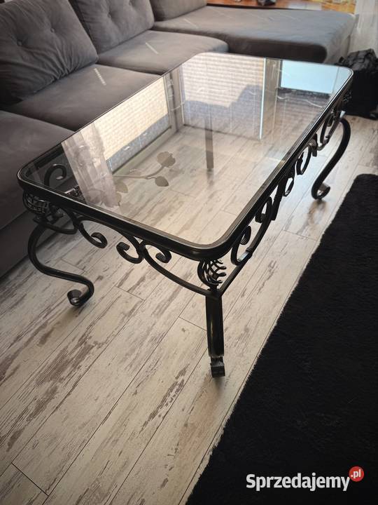 Ława kuta metaloplastyka z szybą 60cm świętokrzyskie Pińczów
