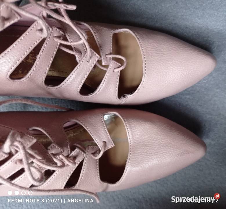 Czółenka szpilki HM pudrowy róż Łódź