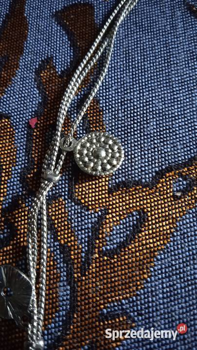 DŁUGI NASZYJNIK SREBRZONY Z TRZECH ŁAŃCUSZKÓW Piła sprzedam