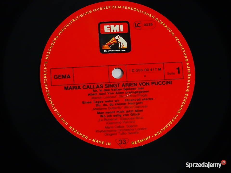 Maria Callas singt Arien von Puccini 1976r Biłgoraj sprzedam