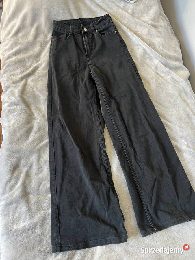 Jeansy dżinsy spodnie jeansowe wide leg high Jasło
