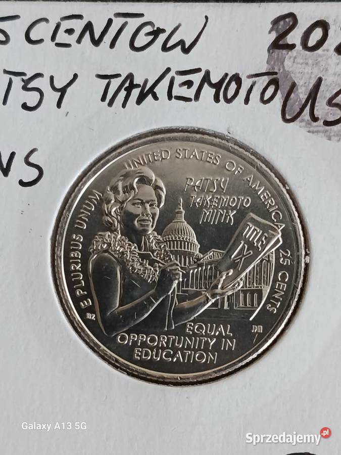 25 centów USA 2024 r Patsy Takemoto Mink men D Numizmatyka Konin sprzedam