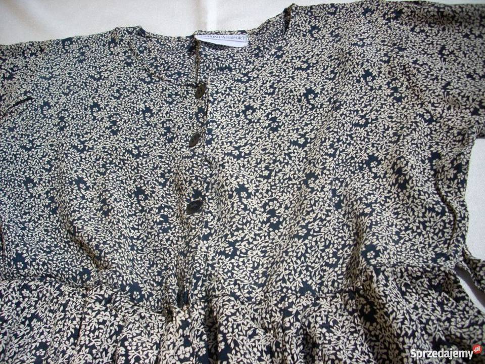 Fashion Passport Letnia Sukienka 38 40 M L czarny Nowy Sącz