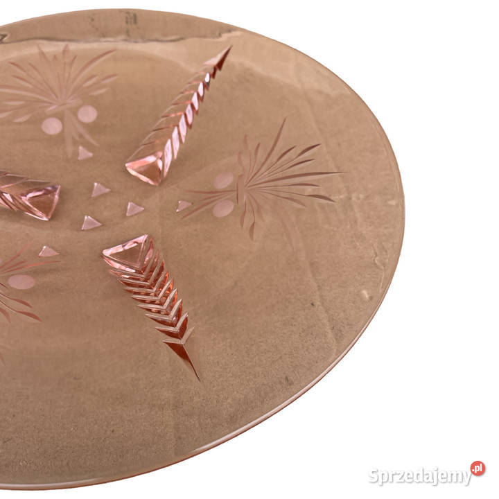 Łososiowa patera art deco Brzozówka Huta Niemen Warszawa