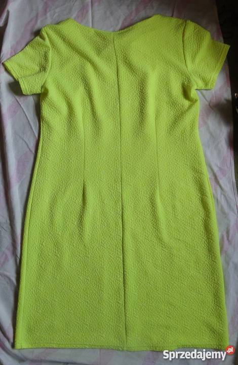Sukienka limonkowa, gofrowana, rozmiar 42/44-XL/XXL. Iłża 