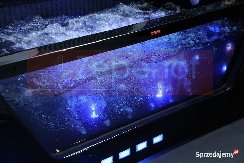 Czarna wanna z hydromasażem BC607 Schwarz Grabówka