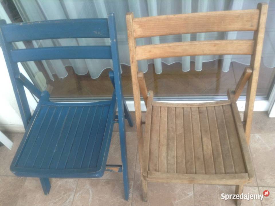 Zestaw 2szt ogrodowych drewnianych krzeseł składanych