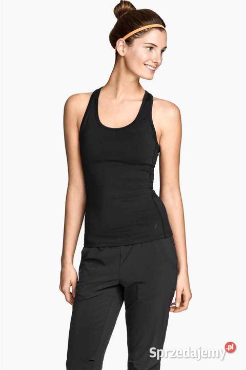 CZARNY TOP SPORTOWY HM XS 34 SPORT FITNESS czarny Inowrocław sprzedam