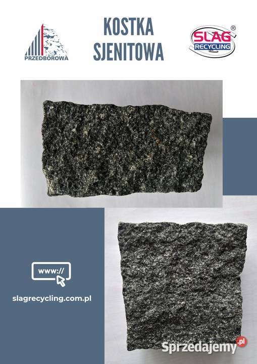 Kostka brukowa Sjenit ciemno szara łupana 8x11x5 dolnośląskie Przedborowa