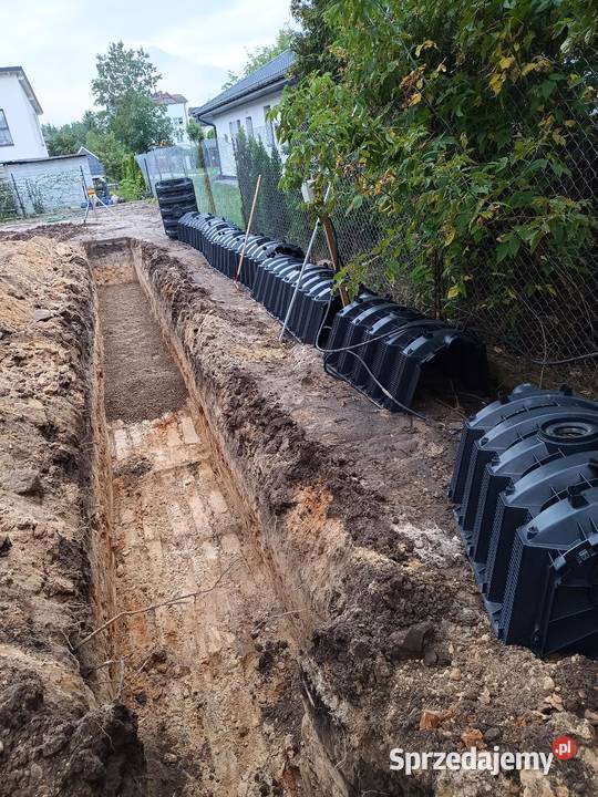 Odwodnienia drenaże studnie chłonne montaż mazowieckie Wolskie usługi budowlane
