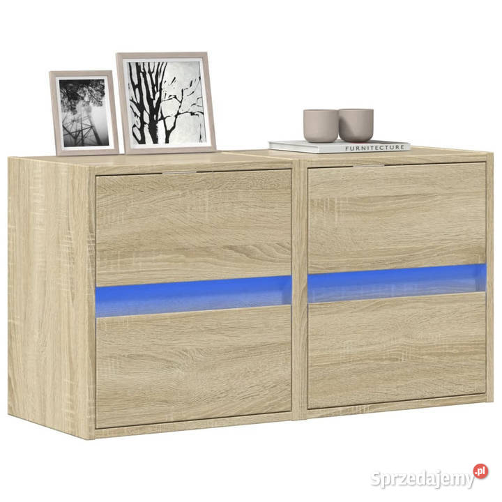 Ścienne szafki TV z LED 2 dąb sonoma 41x31x45 Warszawa