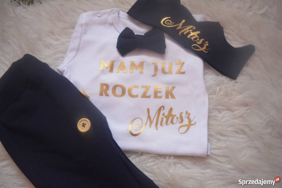 Komplet elegancik na roczek chrzest Rozmiar 86 Waćmierz