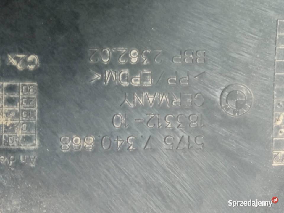 OSŁONA PODWOZIA LEWY PRAWY TYŁ KPL 7340868 Bmw Rok produkcji 2023