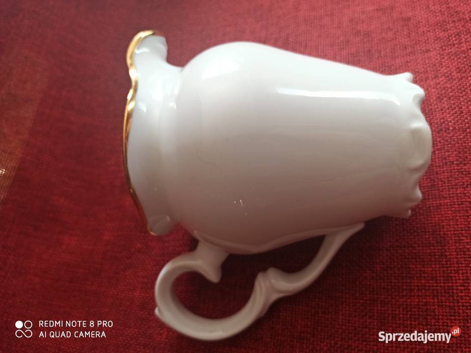 Mlecznik z białej porcelany Schmidt Zlocona na Gdańsk