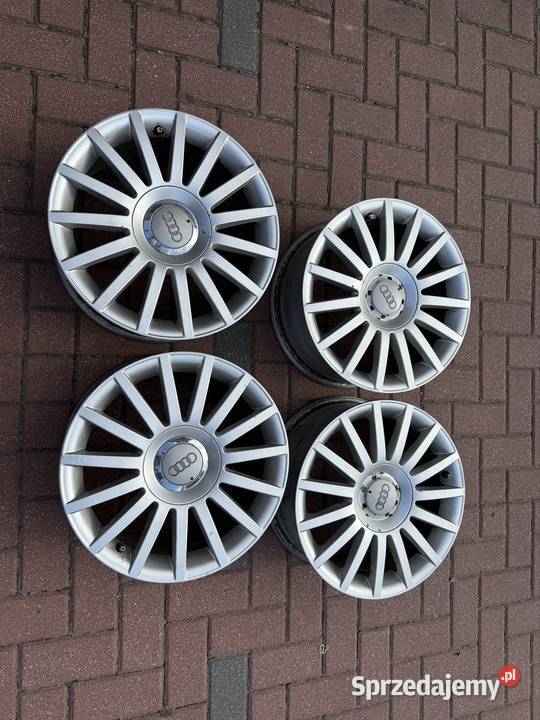 Alufelgi 16 5x112 z dekielkami Audi VW Skoda Średnica 16" lubelskie Biała Podlaska sprzedam