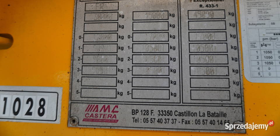 Naczepa AMC CASTERA SR 38T oś skrętna245101 Naczepy Kraków