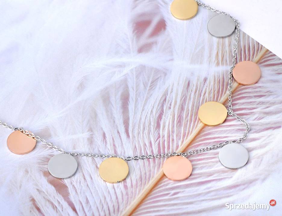 Nowy łańcuszek naszyjnik stal szlachetna srebrny