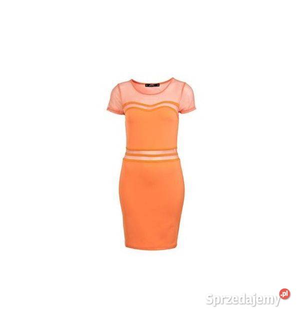 pomarańczowa sukienka z siateczki Miss Selfridge Zamość