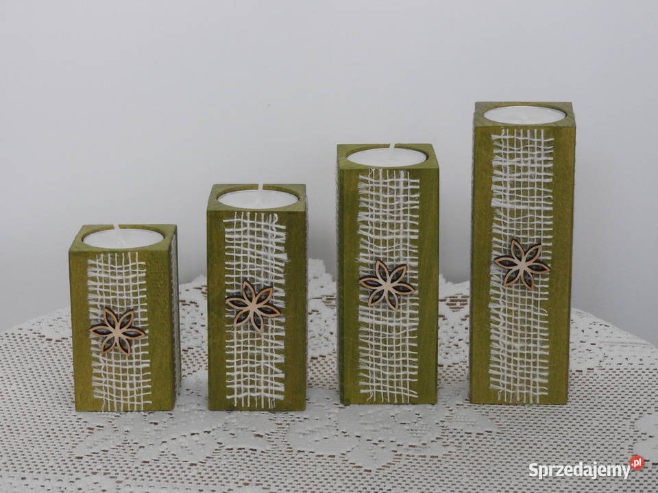 Świeczniki zestaw wieczny świecznik handmade