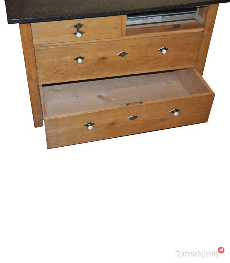 Komoda drewniana z szufladami blat kamienny Wieliczka