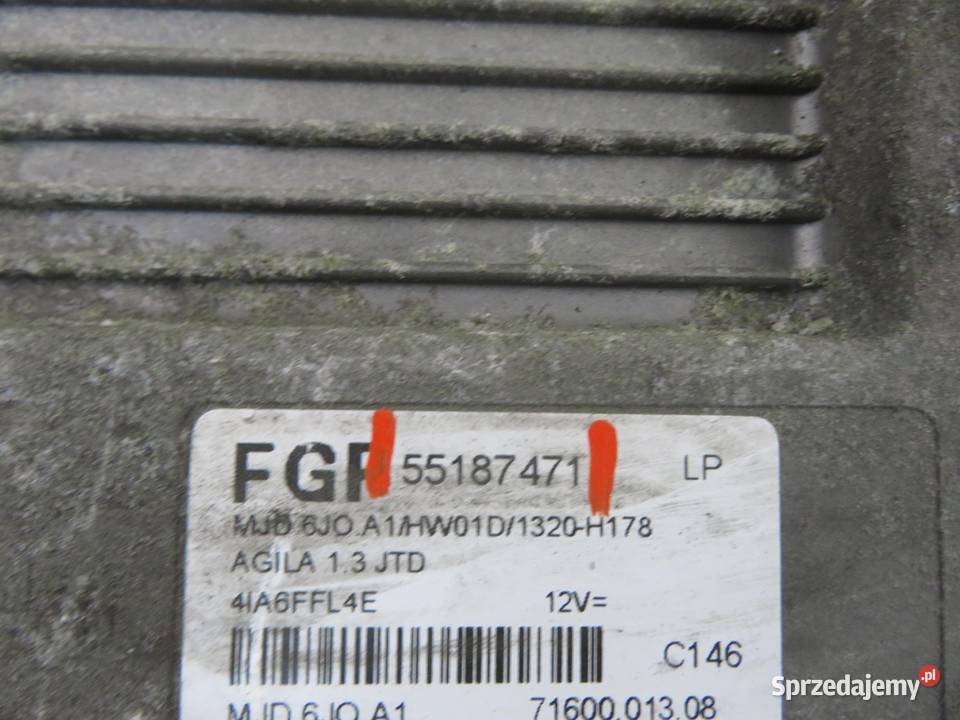 STEROWNIK OPEL AGILA A 13 CDTI Z 13 DT 55187471 Części samochodowe