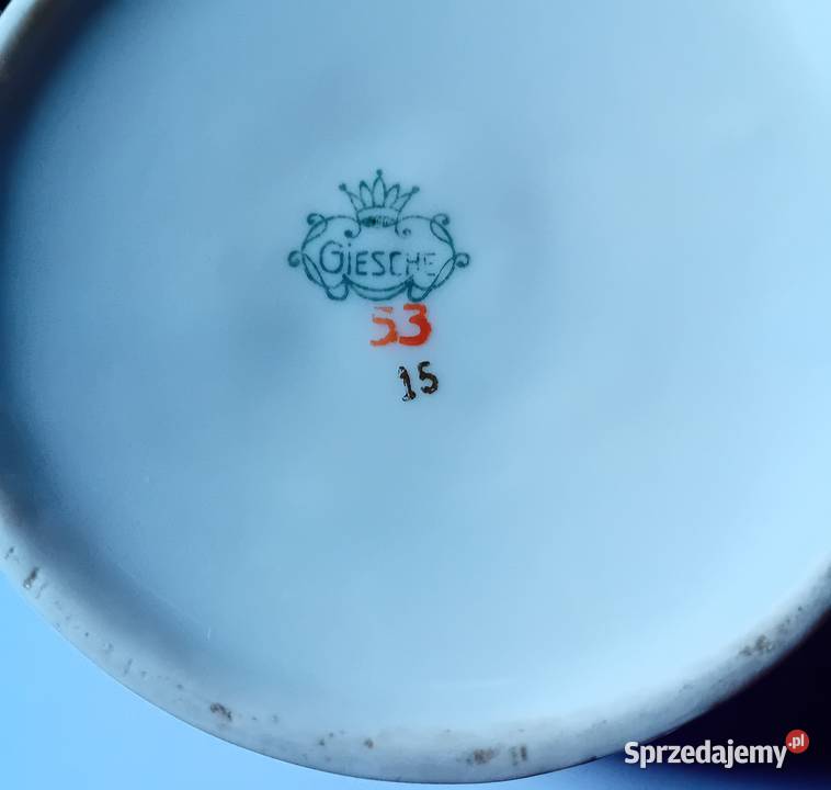 Dzbanek art deco Giesche ręcznie malowany wielkopolskie