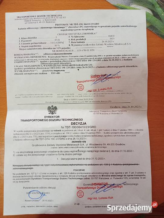 Butla gazowa osobowe Gorzewo