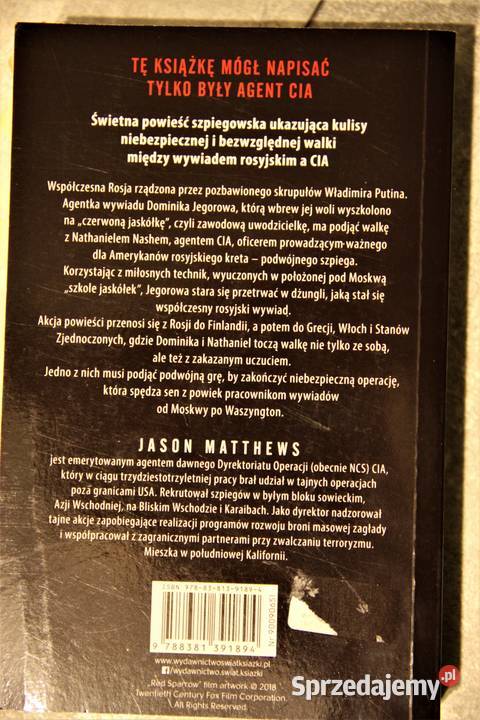 CZERWONA JASKÓŁKA Jason Matthews Rok wydania 2018 Chorzów