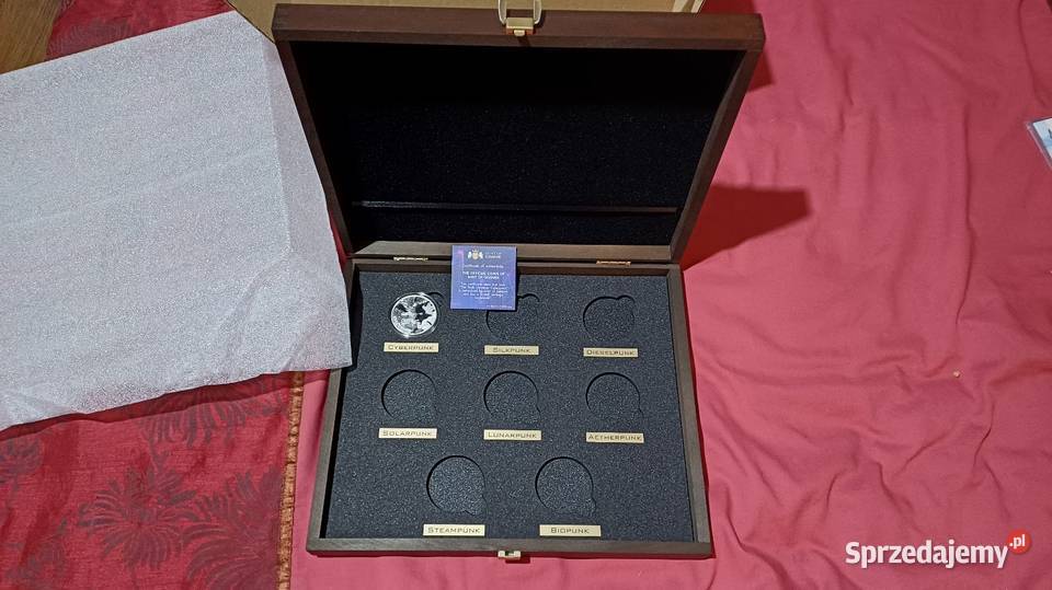 Kaseta drewniana Z MONETĄ 1 oz Ag 999 CYBERPUNK Bielsko-Biała