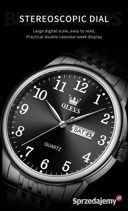 Zegarek męski kwarcowy klasyczny czarna tarcza Gorzów Wielkopolski