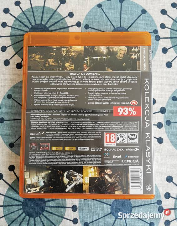 PC Deus EX Human Revolution Bunt Ludzkości Złota strzelaniny Komputerowe PC Puławy