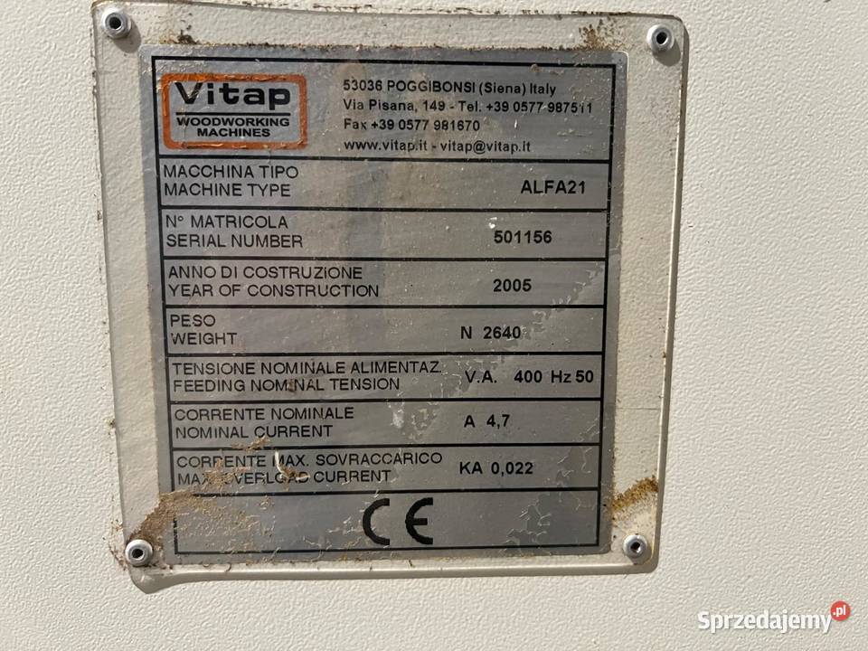 Wiertarka wielowrzecionowa Vitap Alfa 21 Juszczyn