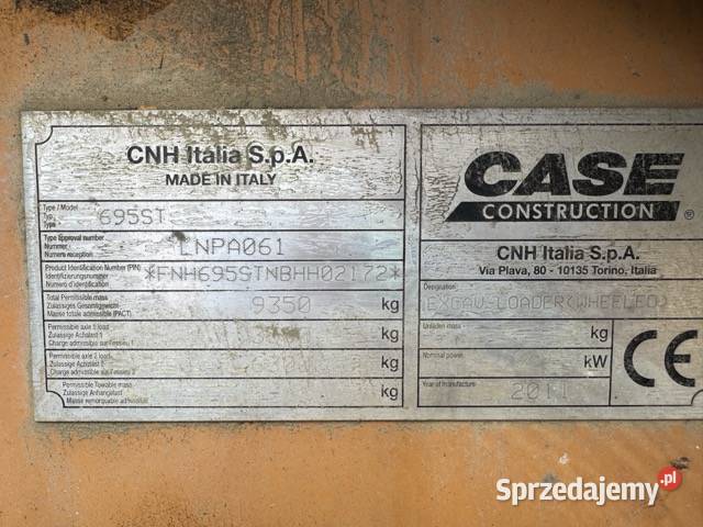 Koparkoładowarka CASE 695S 2011r 7013 mth 110 2 Rok produkcji 2011 Skoczów