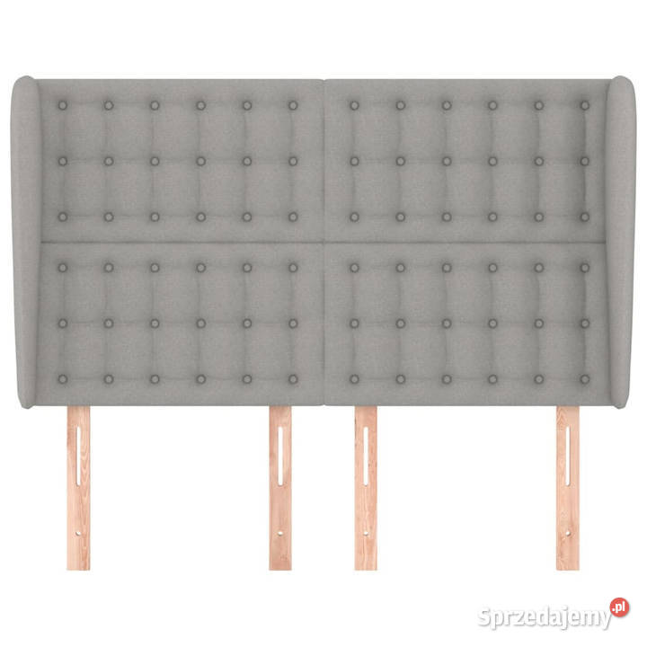 Zagłówek uszak jasnoszary 147x23x118128 tkanina