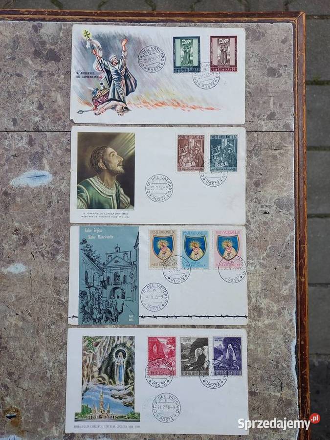4 koperty znaczki całostki Poste Vaticane lata Filatelistyka pomorskie Tczew