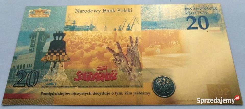 Złoty Banknot 20 LECH KACZYŃSKI ZŁOTO CERTYFIKAT śląskie