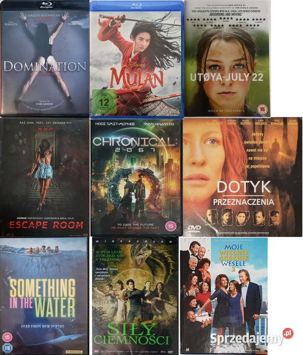 Zestaw 9 Filmów Bluray DVD śląskie Sosnowiec sprzedam