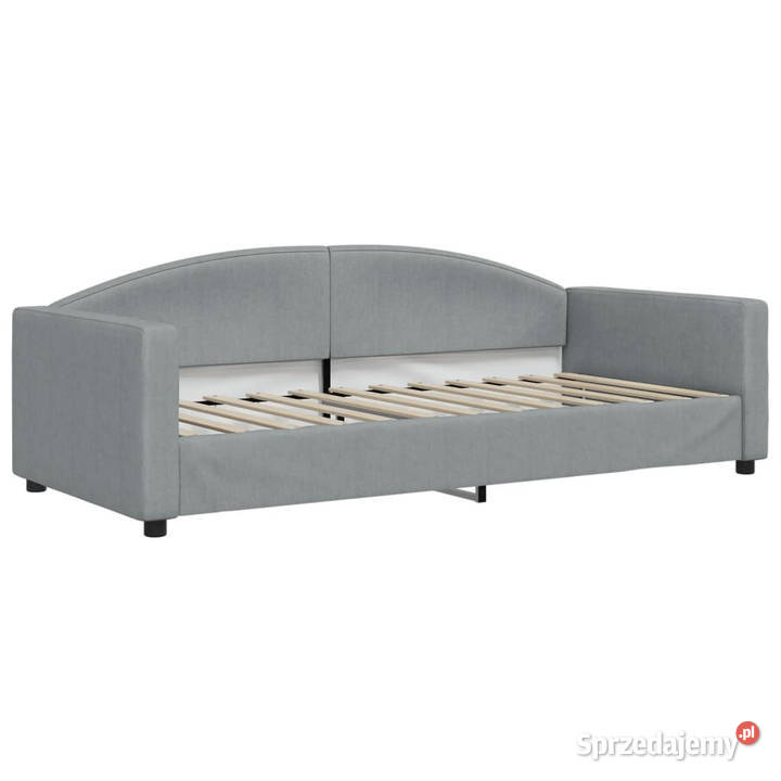 Sofa z funkcją spania jasnoszara obita tkaniną 223cm Warszawa