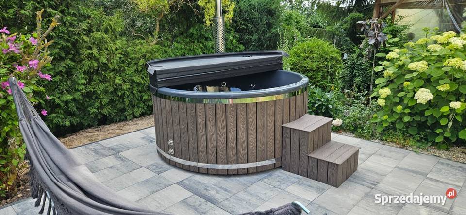 Jacuzi balia z masażem ocieplona z piecem na Złocieniec