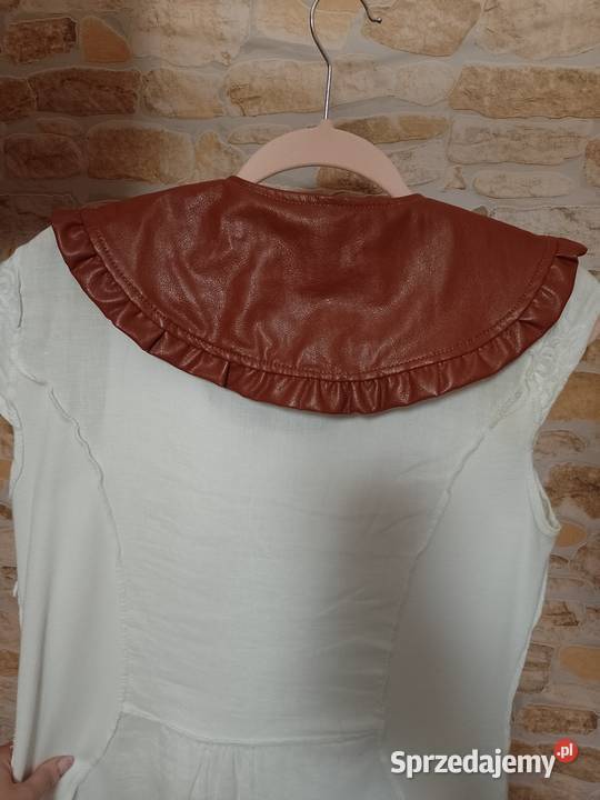 Skórzany brązowy kołnierz do płaszcza z Londynu