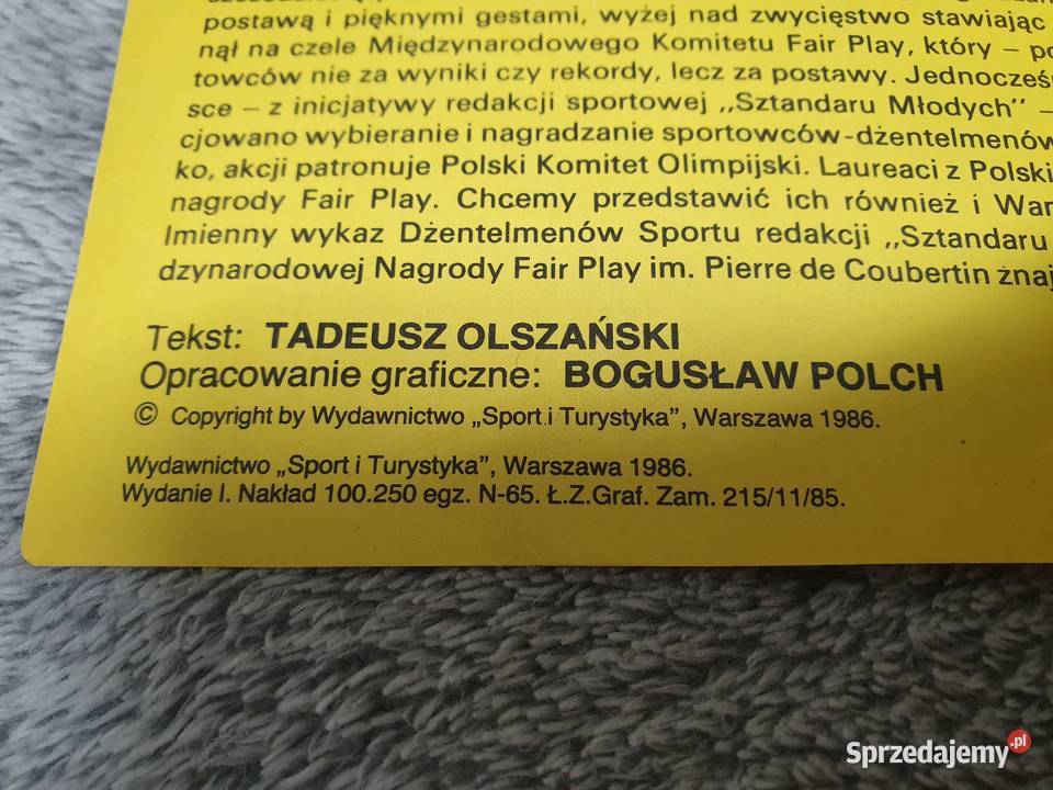 Bogusław Polch Rycerze Fair Play wydanie 1 1986 pomorskie Gdynia