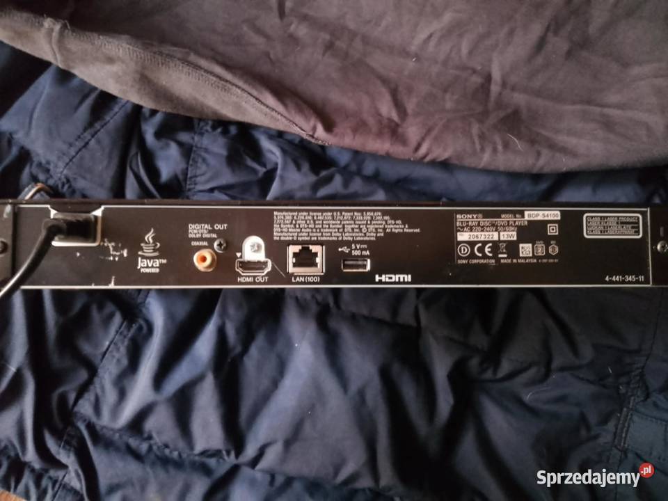 Odtwarzacz Bluray Sony BDPS4100 3D Lan 2xUSB Sony Legnica