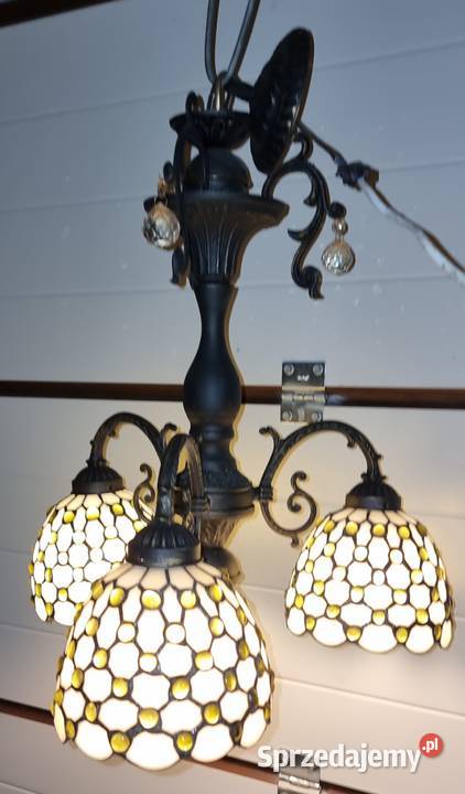 Lampa żyrandol witrażowa Tiffany pomorskie Kaliska